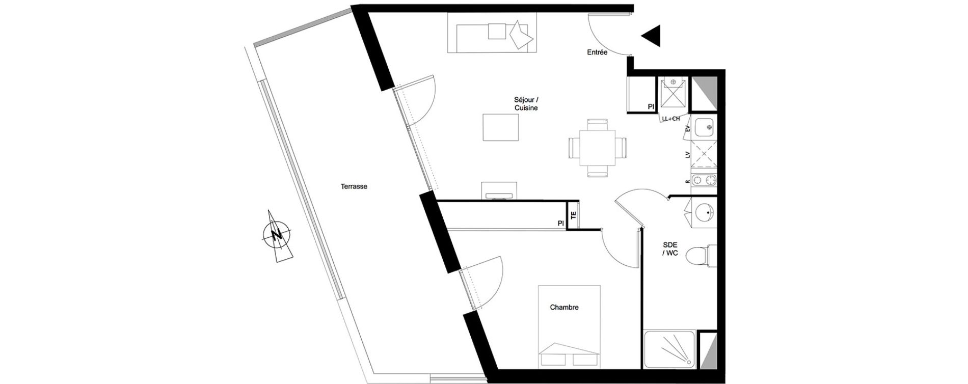 Appartement T2 de 47,38 m2 &agrave; Toulouse Croix daurade