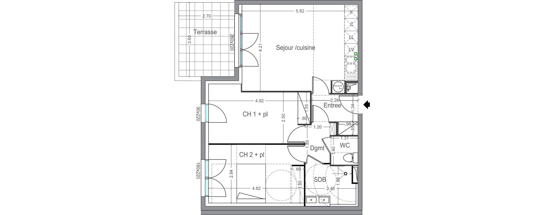 Appartement T3 de 61,15 m2 &agrave; Toulouse Lafourguette