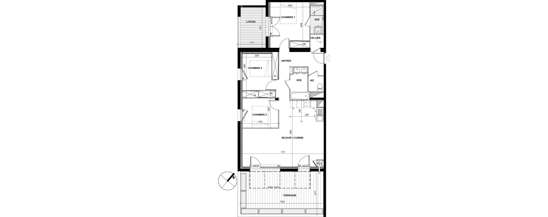 Appartement T4 de 87,80 m2 &agrave; Toulouse Saint-martin-du-touch