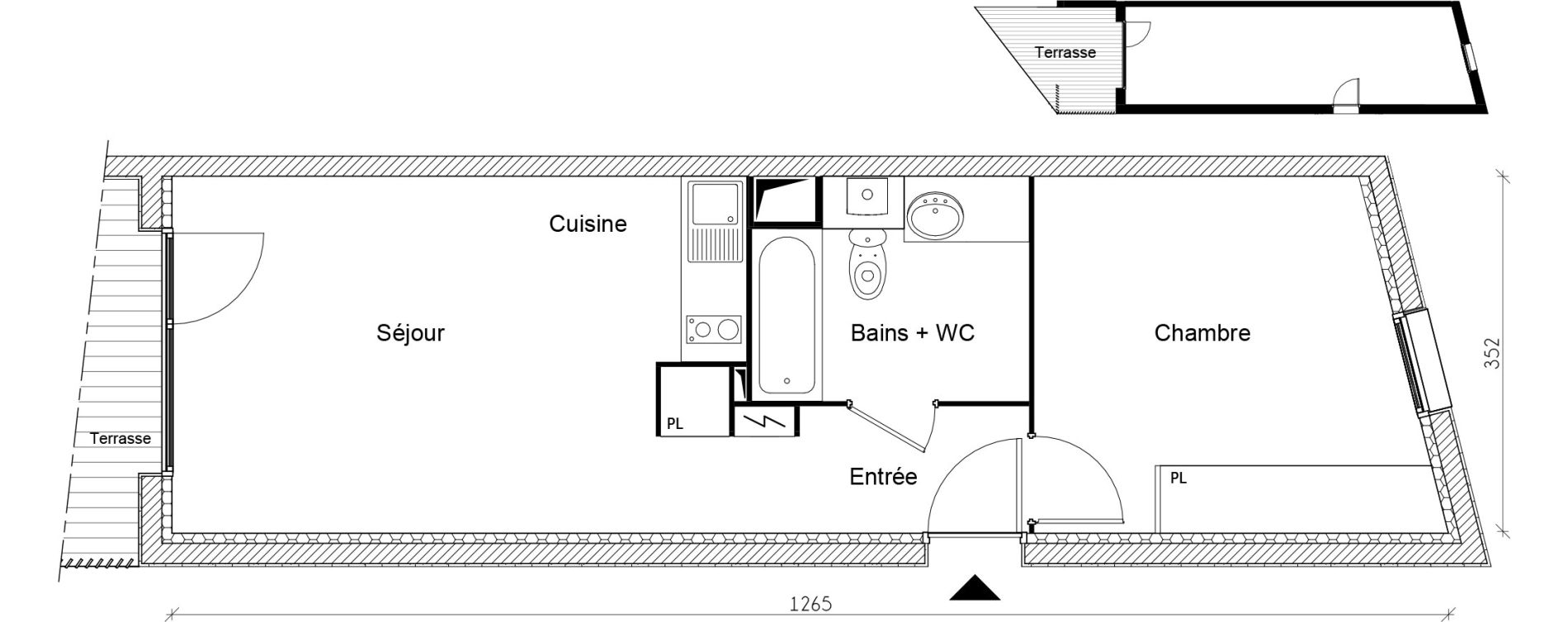 Appartement T2 de 42,03 m2 &agrave; Toulouse Roucoule