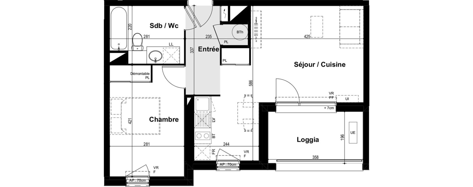 Appartement T2 de 46,27 m2 &agrave; Toulouse Fourguette - oncopole