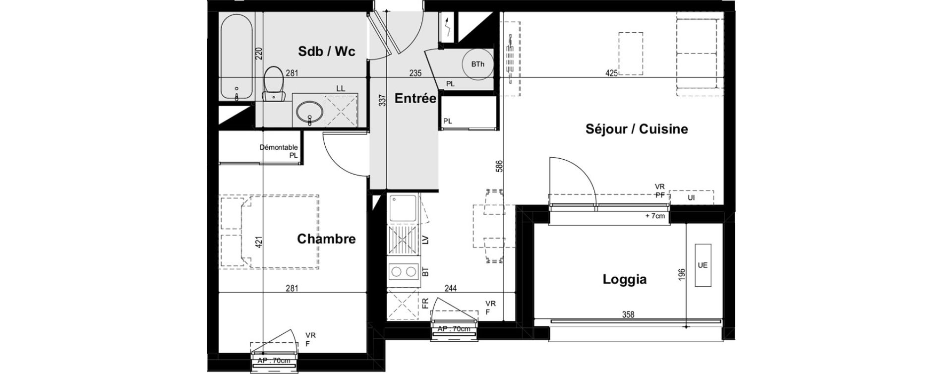 Appartement T2 de 46,27 m2 &agrave; Toulouse Fourguette - oncopole