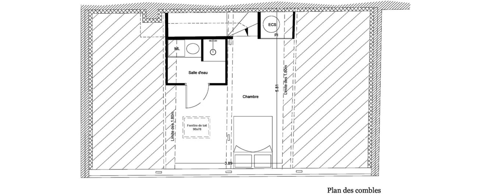 Duplex T2 de 42,89 m2 &agrave; Toulouse Guilhem&eacute;ry