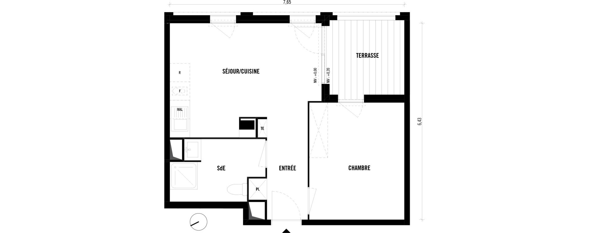 Appartement T2 de 38,91 m2 &agrave; Toulouse Empalot