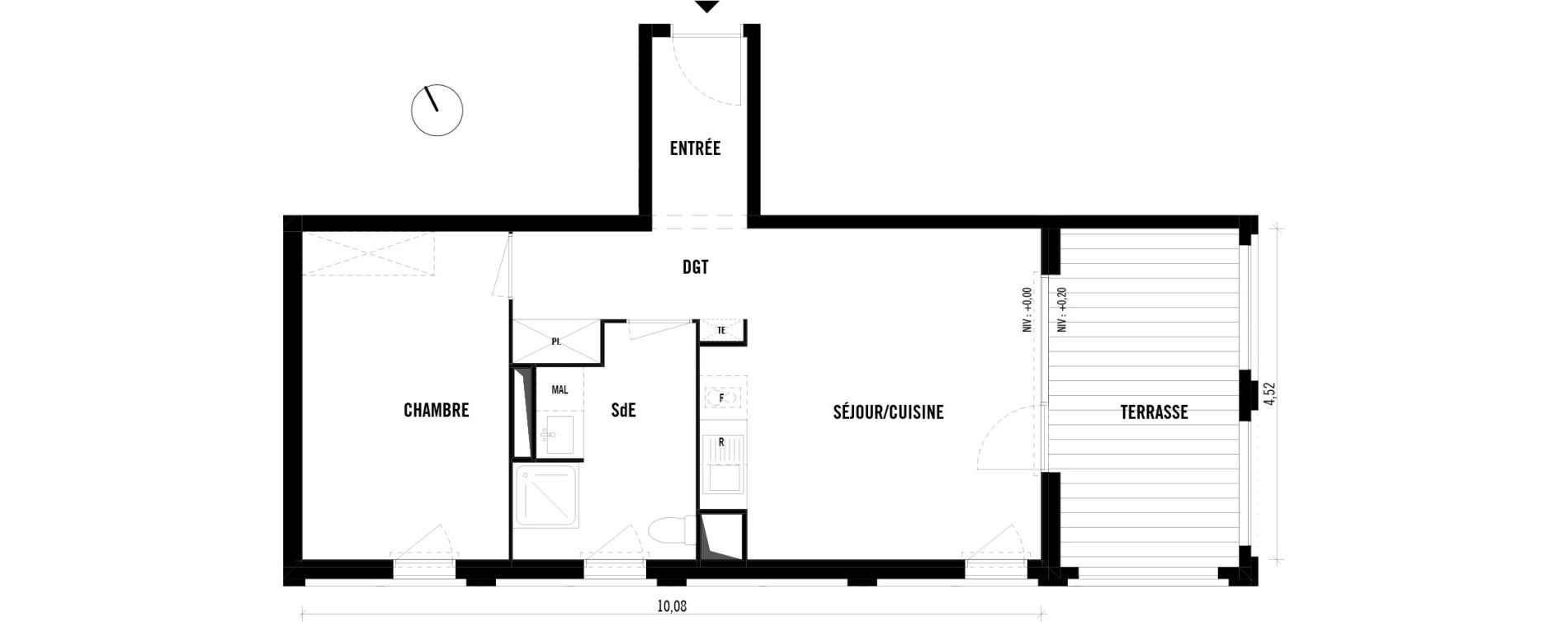 Appartement T2 de 47,08 m2 &agrave; Toulouse Empalot