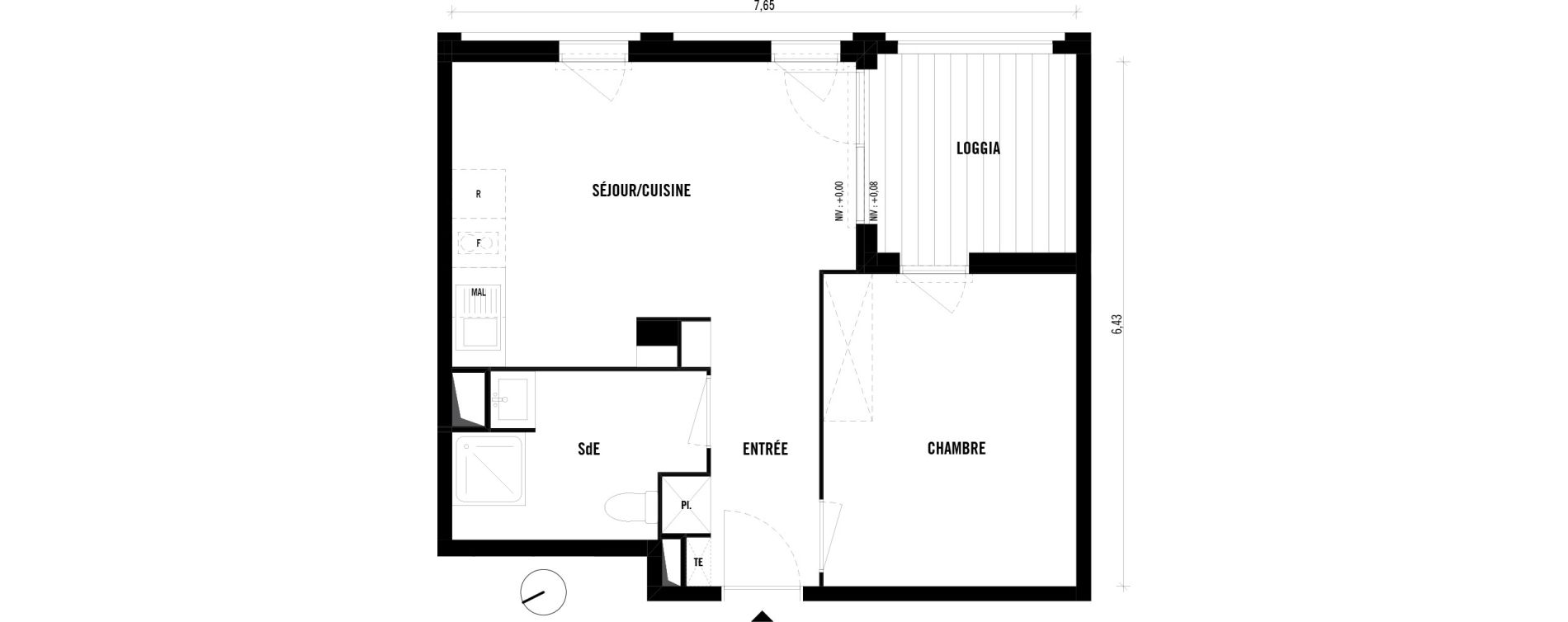 Appartement T2 de 39,20 m2 &agrave; Toulouse Empalot