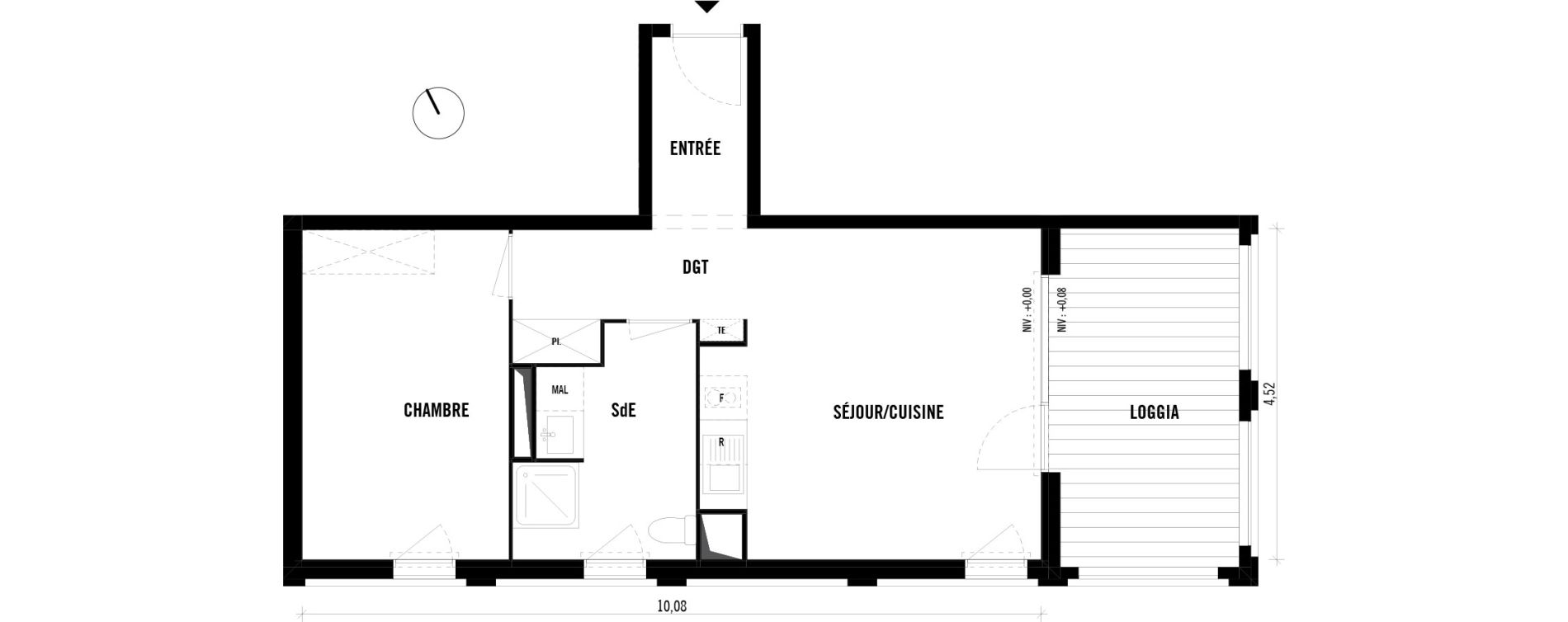 Appartement T2 de 47,18 m2 &agrave; Toulouse Empalot