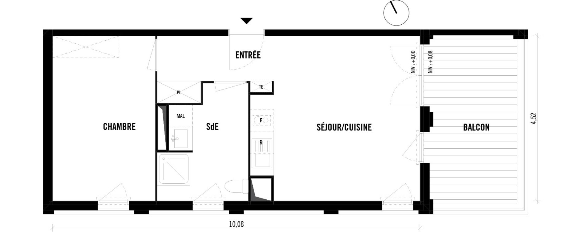 Appartement T2 de 43,89 m2 &agrave; Toulouse Empalot