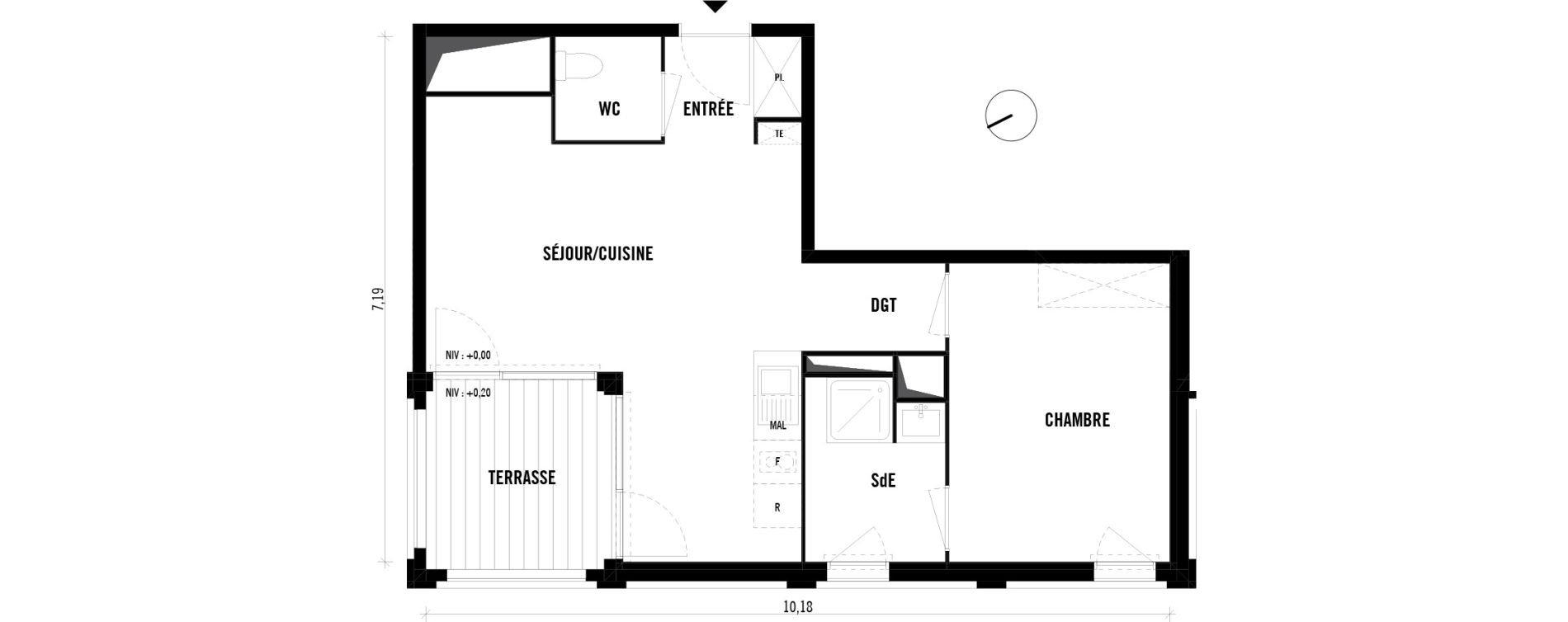 Appartement T2 de 47,36 m2 &agrave; Toulouse Empalot