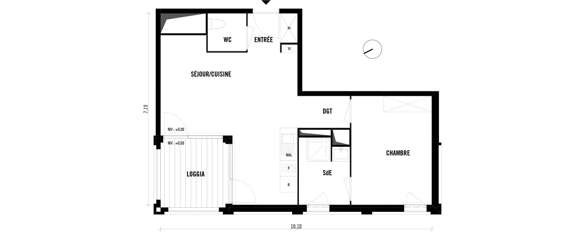 Appartement T2 de 47,36 m2 &agrave; Toulouse Empalot