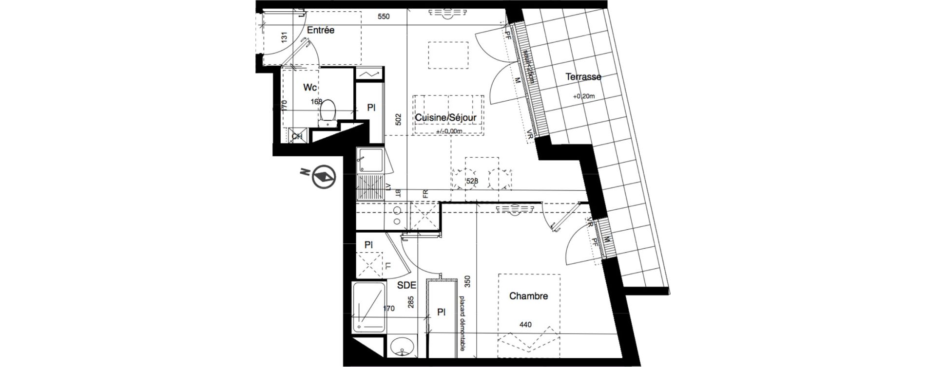 Appartement T2 de 42,00 m2 &agrave; Toulouse Barriere de paris