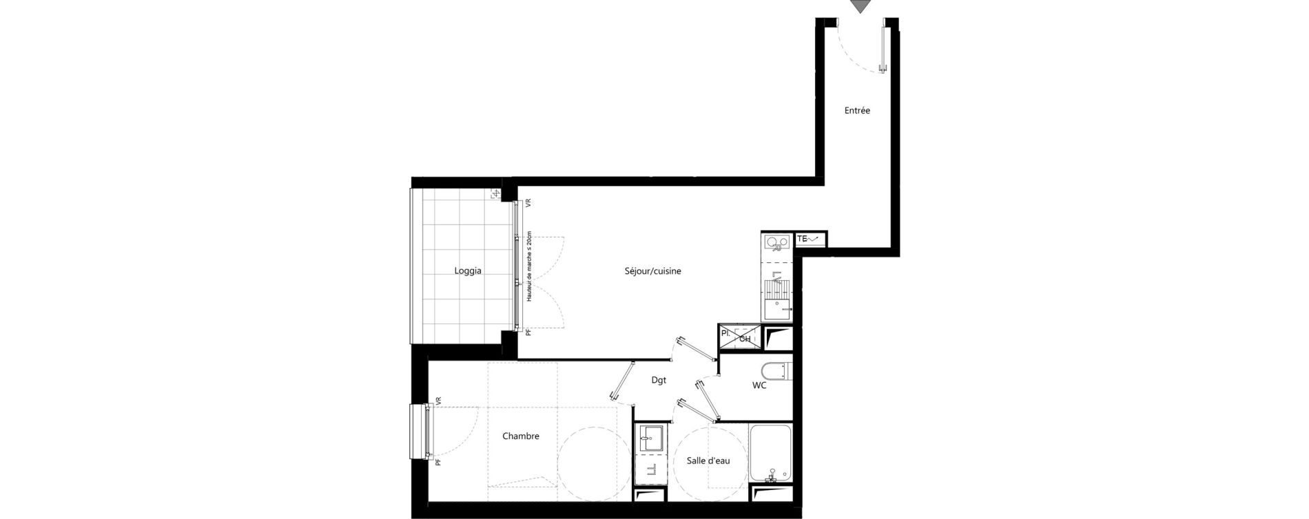 Appartement T2 de 45,28 m2 &agrave; Toulouse Minimes