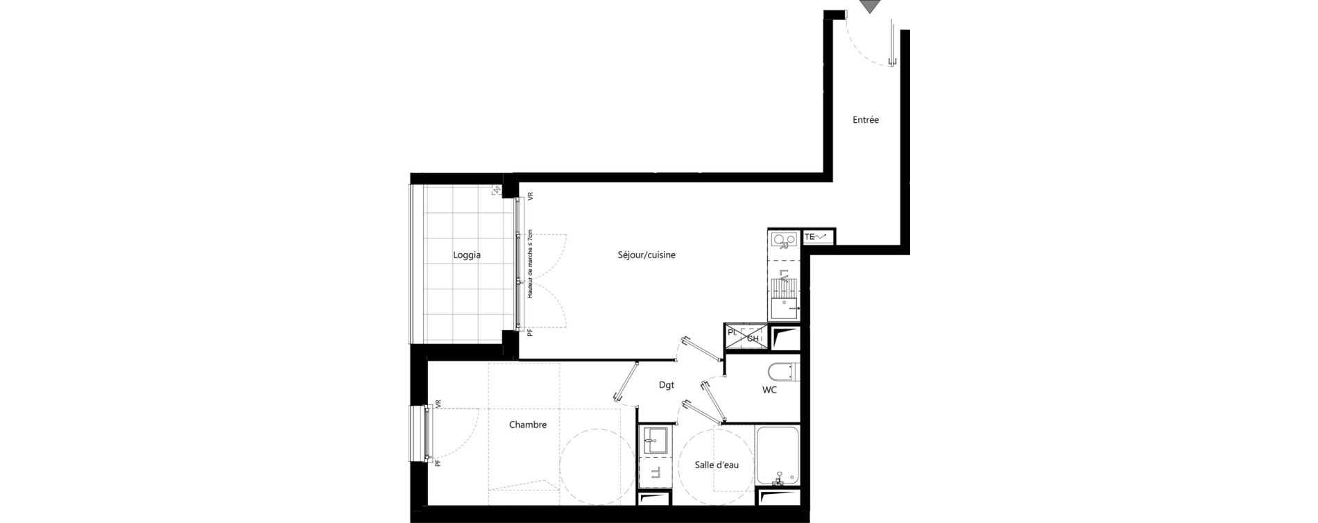 Appartement T2 de 45,28 m2 &agrave; Toulouse Minimes