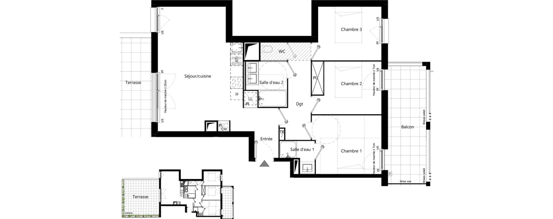 Appartement T4 de 77,83 m2 &agrave; Toulouse Minimes