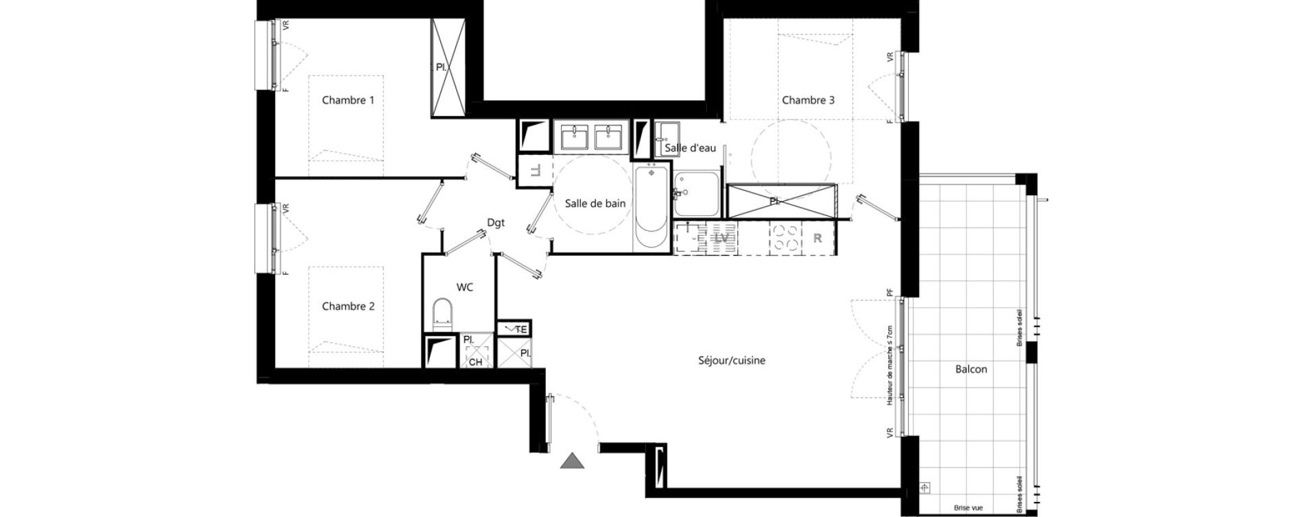 Appartement T4 de 78,11 m2 &agrave; Toulouse Minimes