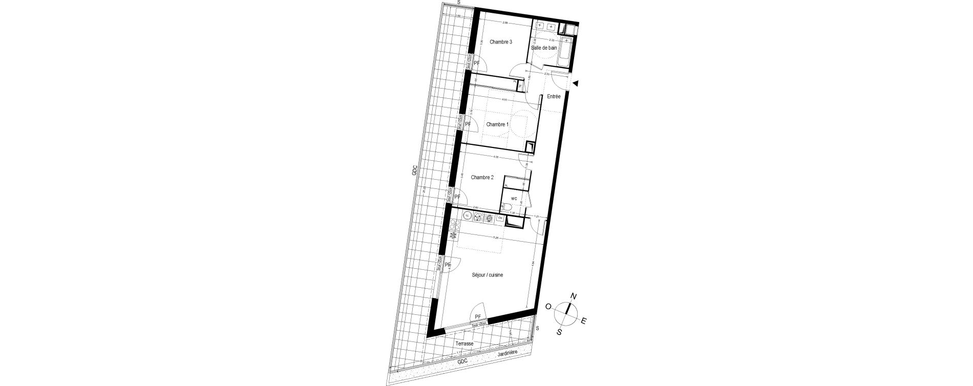Appartement T4 de 84,48 m2 &agrave; Toulouse Trois cocus