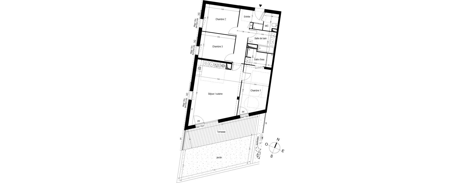 Appartement T4 de 84,20 m2 &agrave; Toulouse Trois cocus