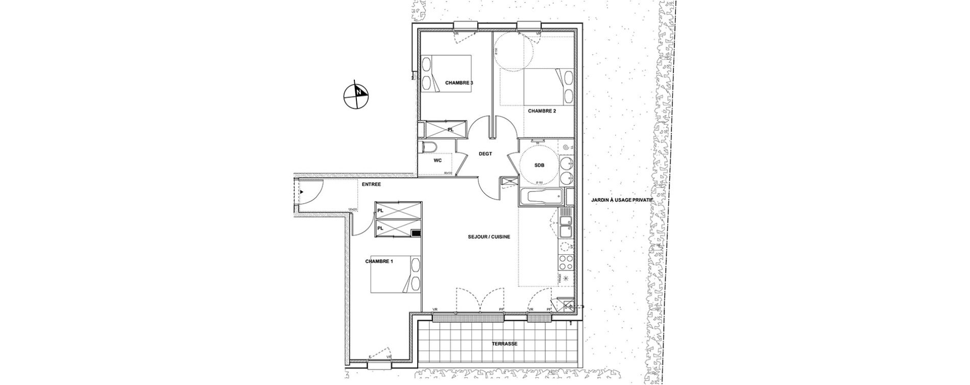 Appartement T4 de 80,00 m2 &agrave; Toulouse Croix daurade