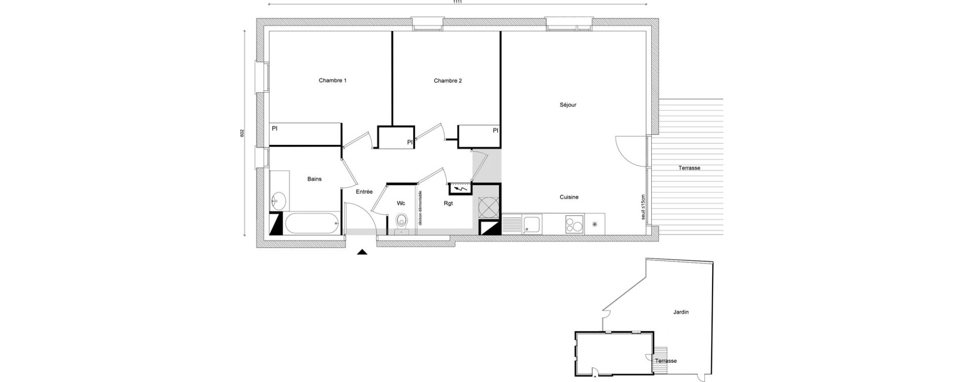 Appartement T3 de 64,78 m2 &agrave; Toulouse Saint-simon