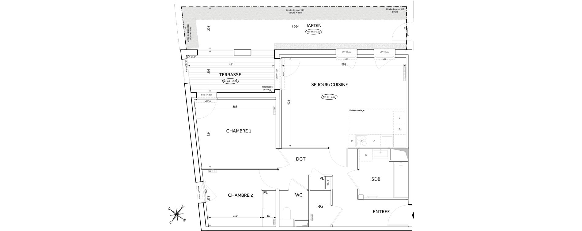 Appartement T3 de 66,89 m2 &agrave; Toulouse Guillaumet