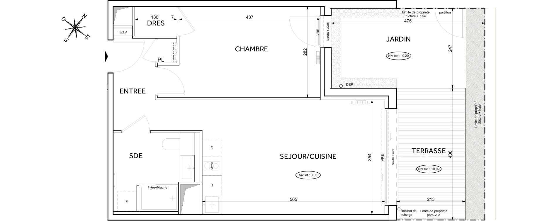 Appartement T2 de 45,38 m2 &agrave; Toulouse Guillaumet