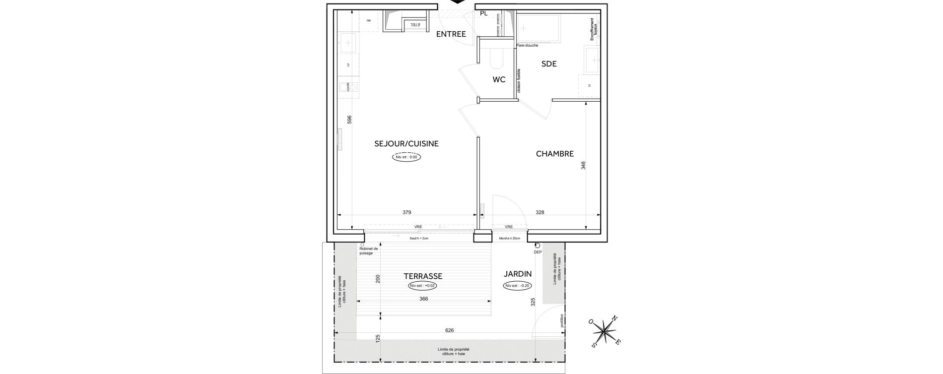 Appartement T2 de 40,51 m2 &agrave; Toulouse Guillaumet