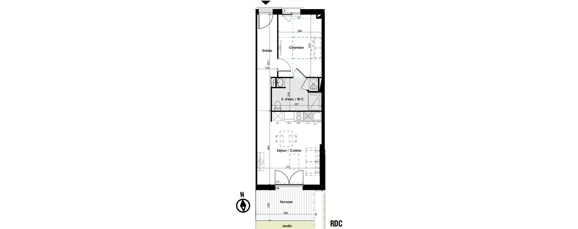 Appartement T2 de 45,38 m2 &agrave; Toulouse Croix daurade