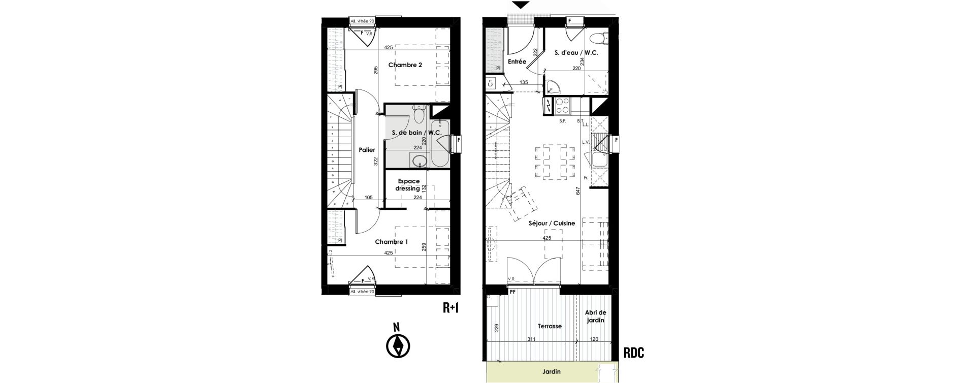 Duplex T3 de 67,15 m2 &agrave; Toulouse Croix daurade
