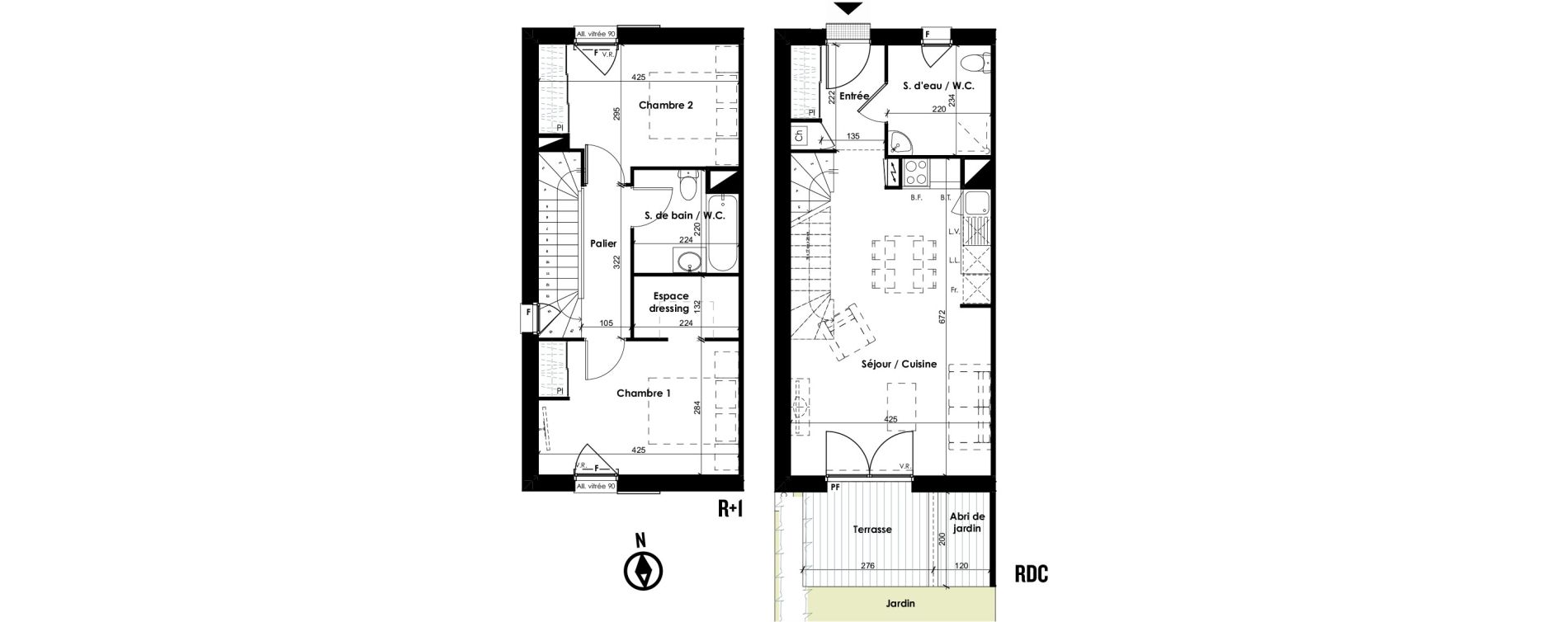 Duplex T3 de 69,08 m2 &agrave; Toulouse Croix daurade