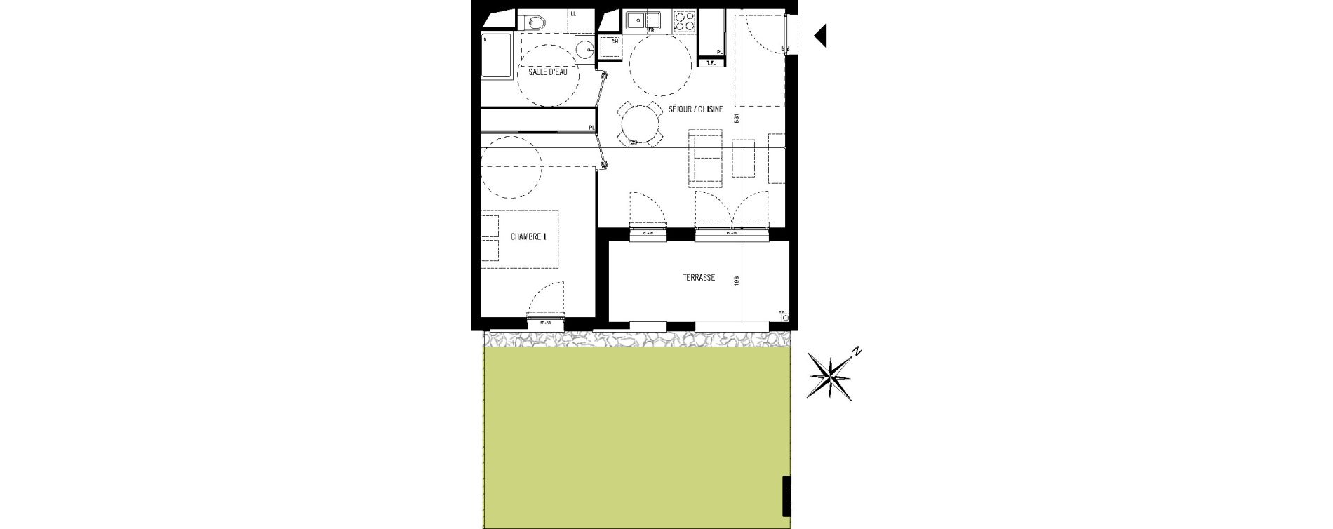 Appartement T2 de 43,80 m2 &agrave; Toulouse Saint-simon