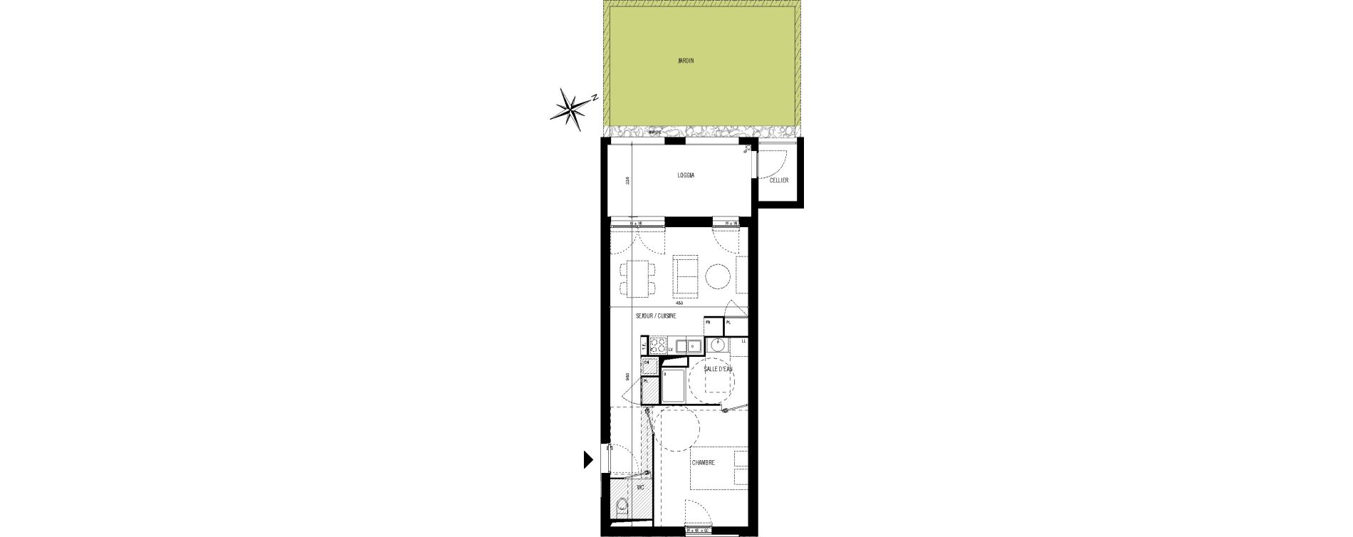 Appartement T2 de 42,70 m2 &agrave; Toulouse Saint-simon