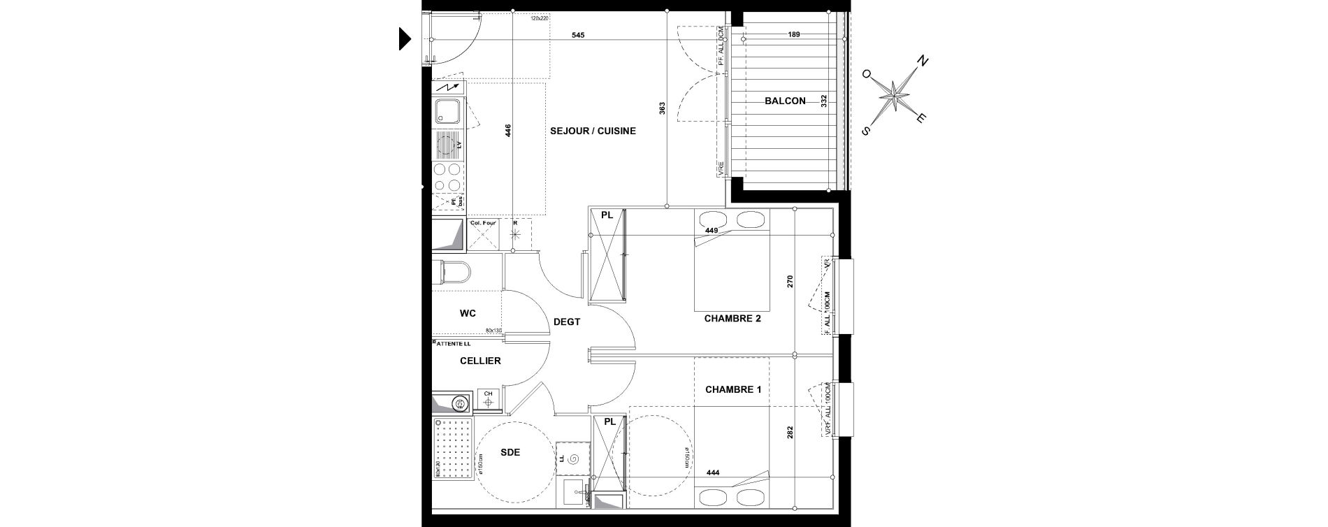 Appartement T3 de 59,20 m2 &agrave; Toulouse Croix daurade