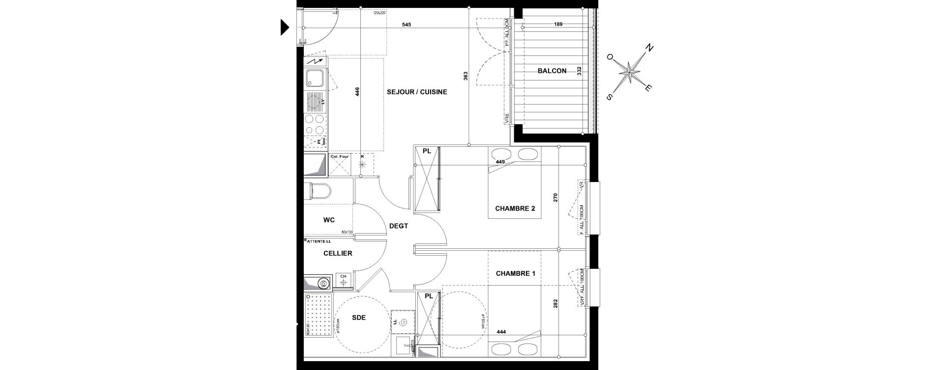 Appartement T3 de 59,20 m2 &agrave; Toulouse Croix daurade