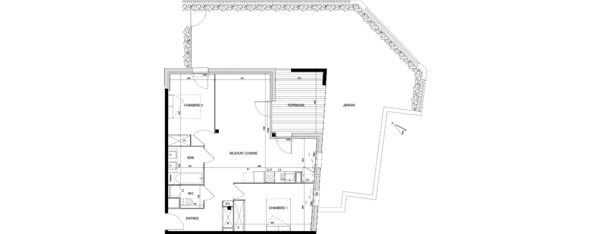 Appartement T3 de 66,70 m2 &agrave; Toulouse Croix daurade