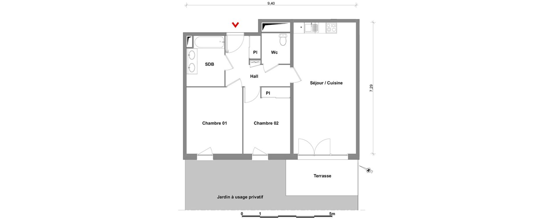 Appartement T3 de 61,89 m2 &agrave; Toulouse Lalande