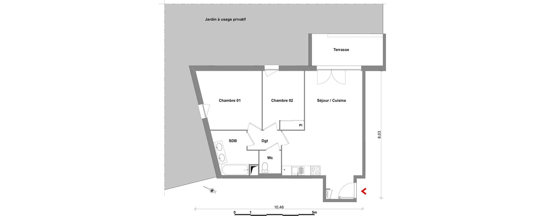 Appartement T3 de 63,91 m2 &agrave; Toulouse Lalande