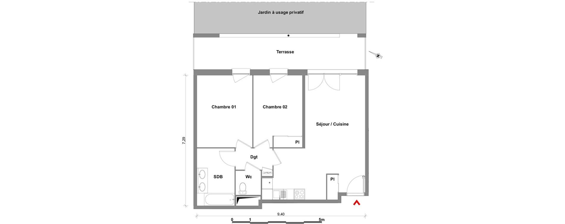 Appartement T3 de 63,22 m2 &agrave; Toulouse Lalande
