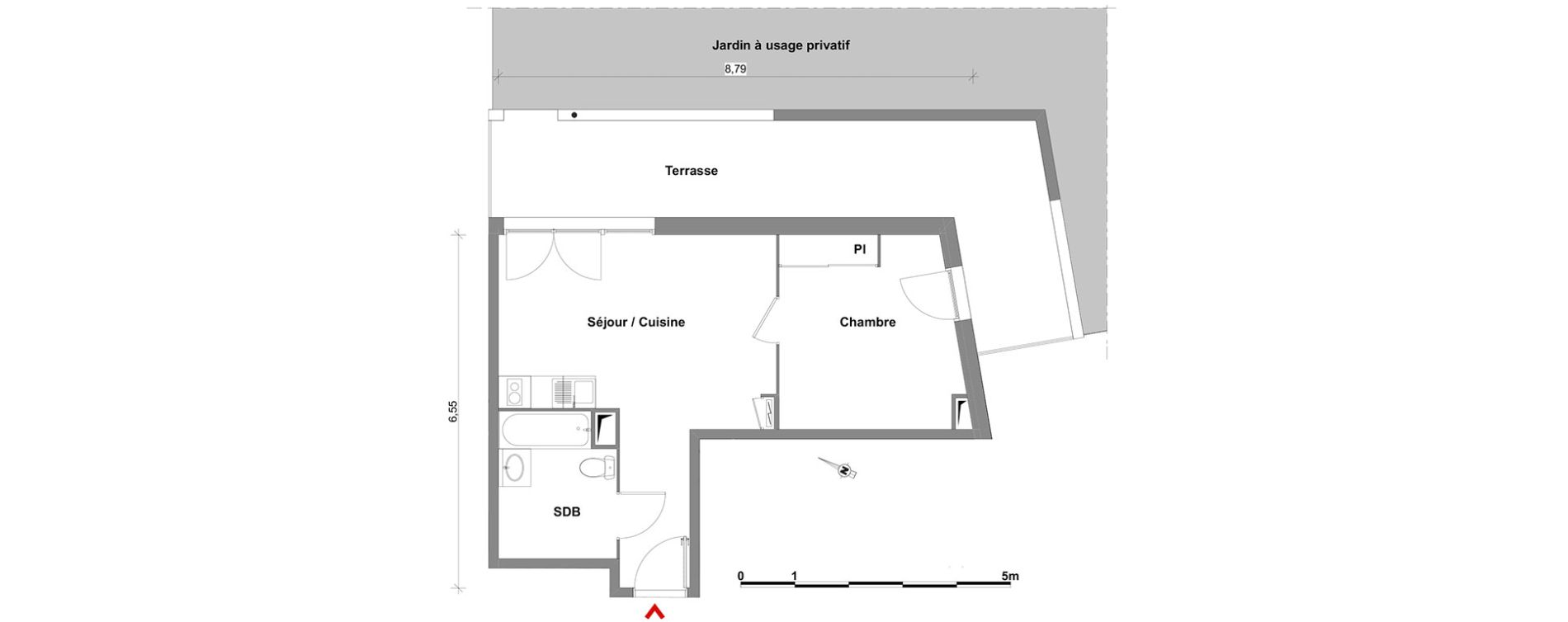 Appartement T2 de 38,64 m2 &agrave; Toulouse Lalande