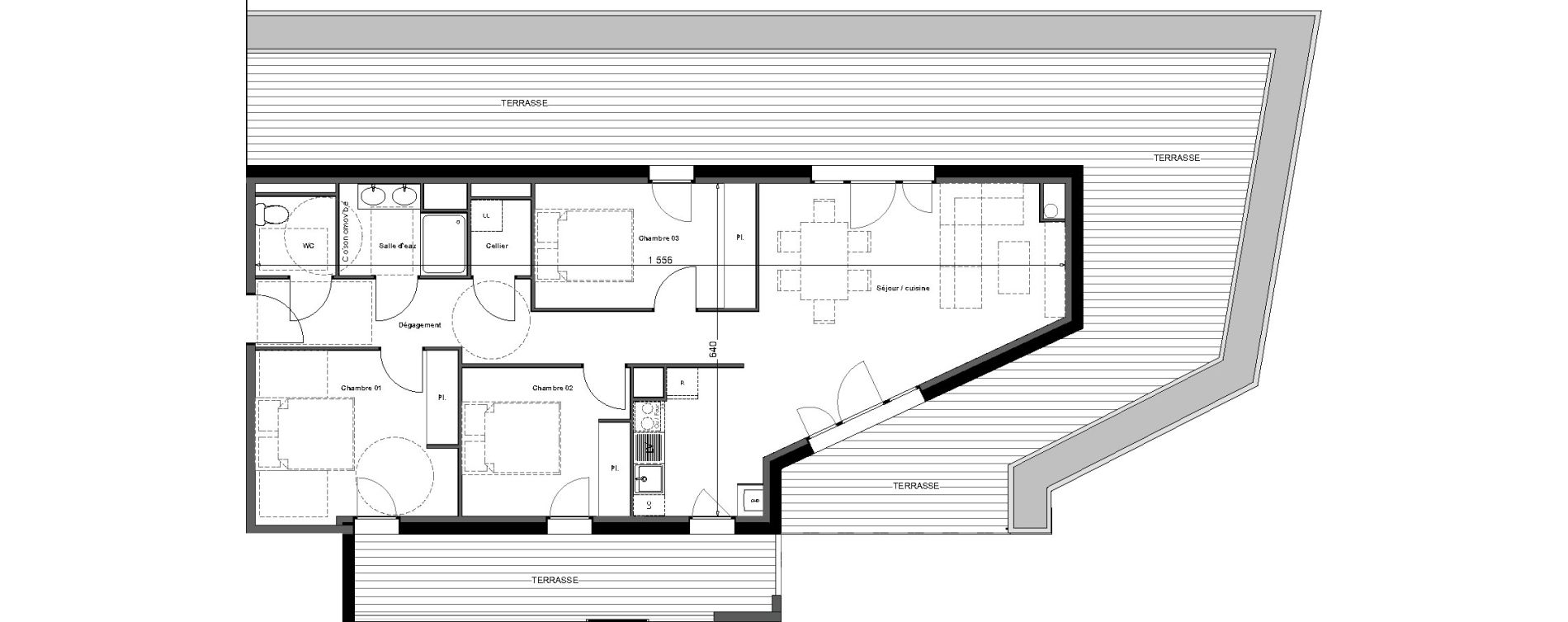 Appartement T4 de 80,95 m2 &agrave; Toulouse Argoulets