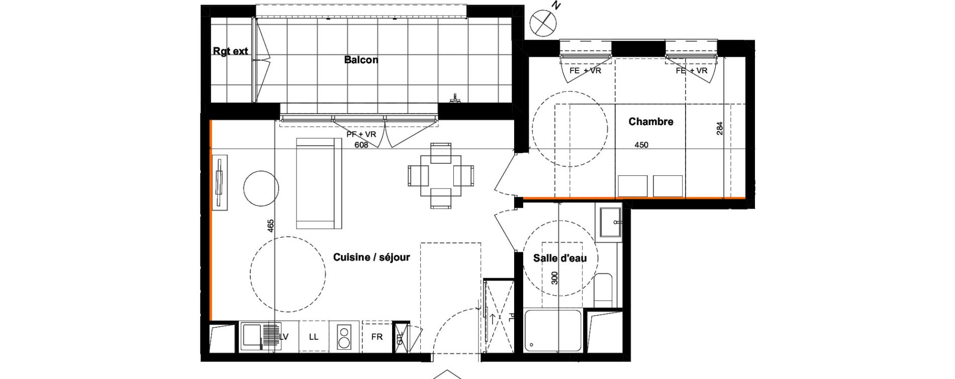 Appartement T2 de 45,30 m2 &agrave; Toulouse Guillaumet