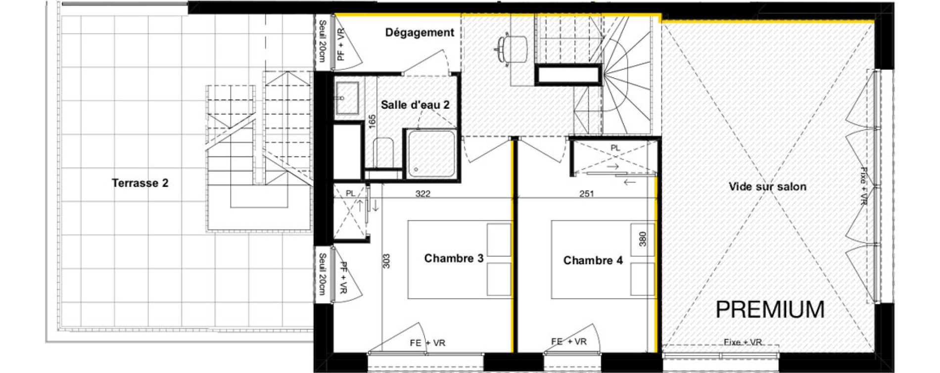 Duplex T5 de 128,90 m2 &agrave; Toulouse Guillaumet