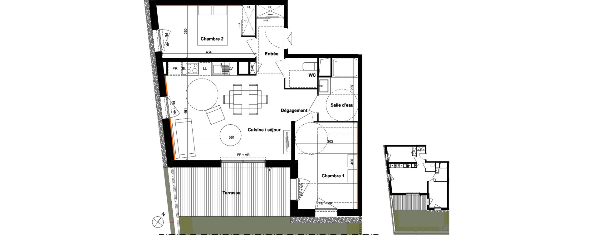 Appartement T3 de 60,40 m2 &agrave; Toulouse Guillaumet