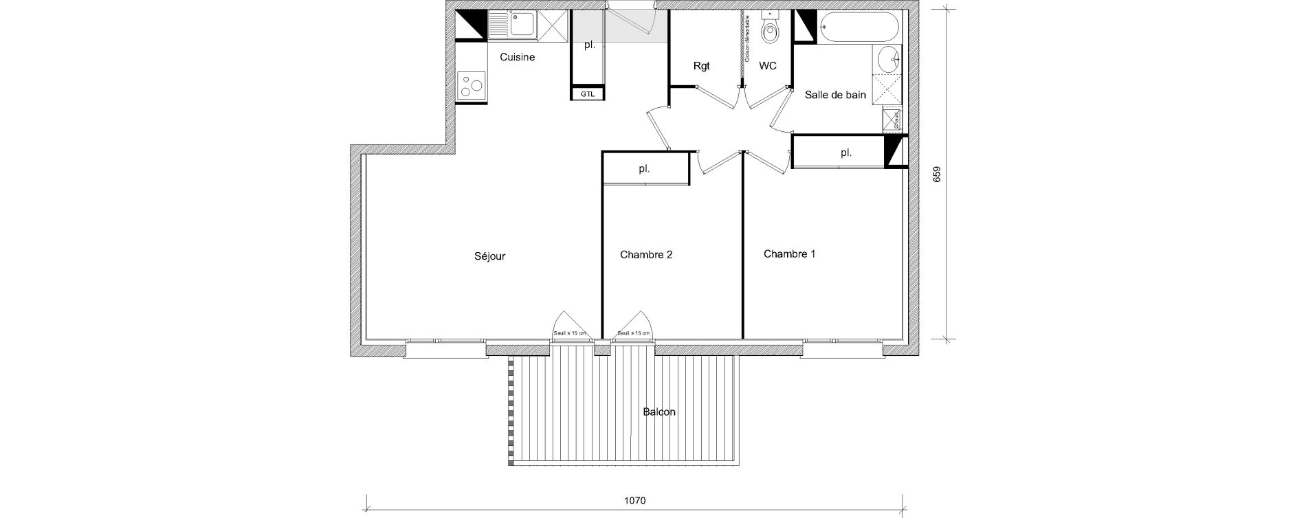 Appartement T3 de 62,99 m2 &agrave; Toulouse Soupetard