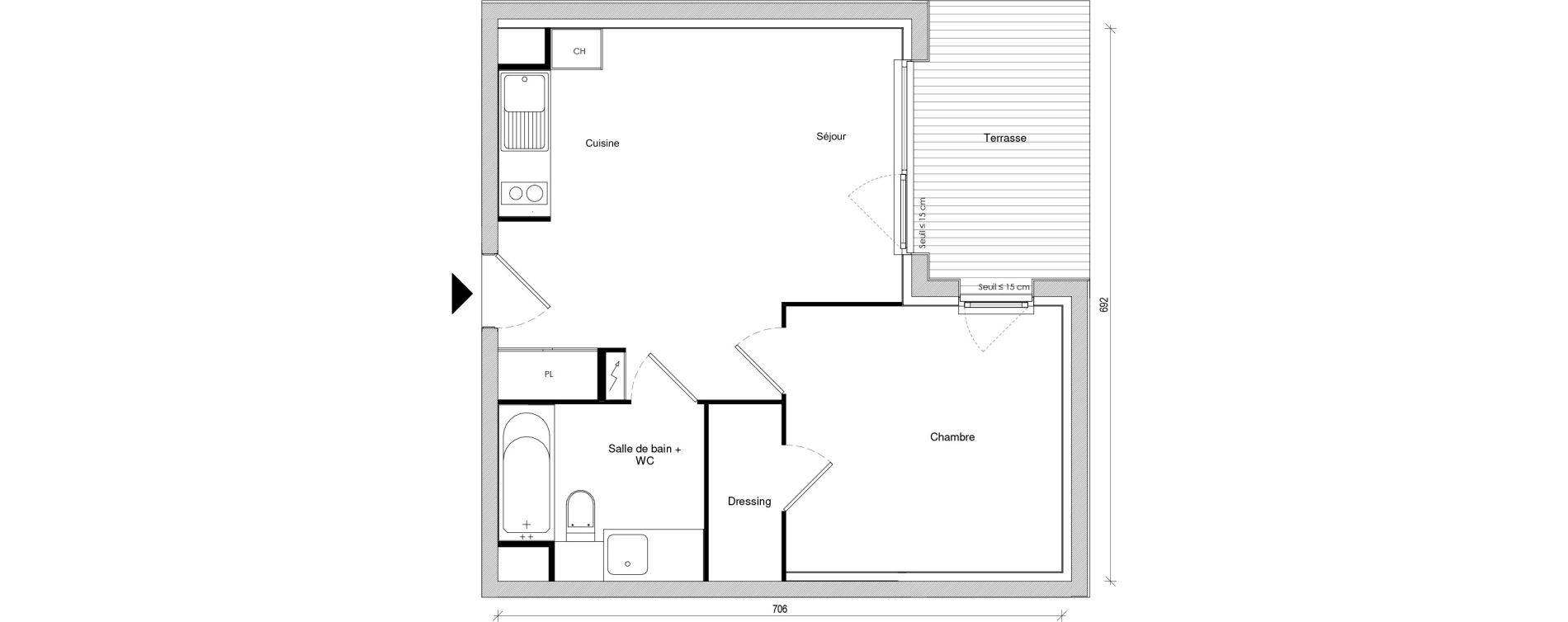 Appartement T2 de 40,00 m2 &agrave; Toulouse Soupetard