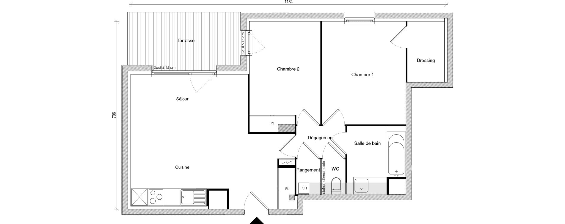 Appartement T3 de 62,08 m2 &agrave; Toulouse Soupetard
