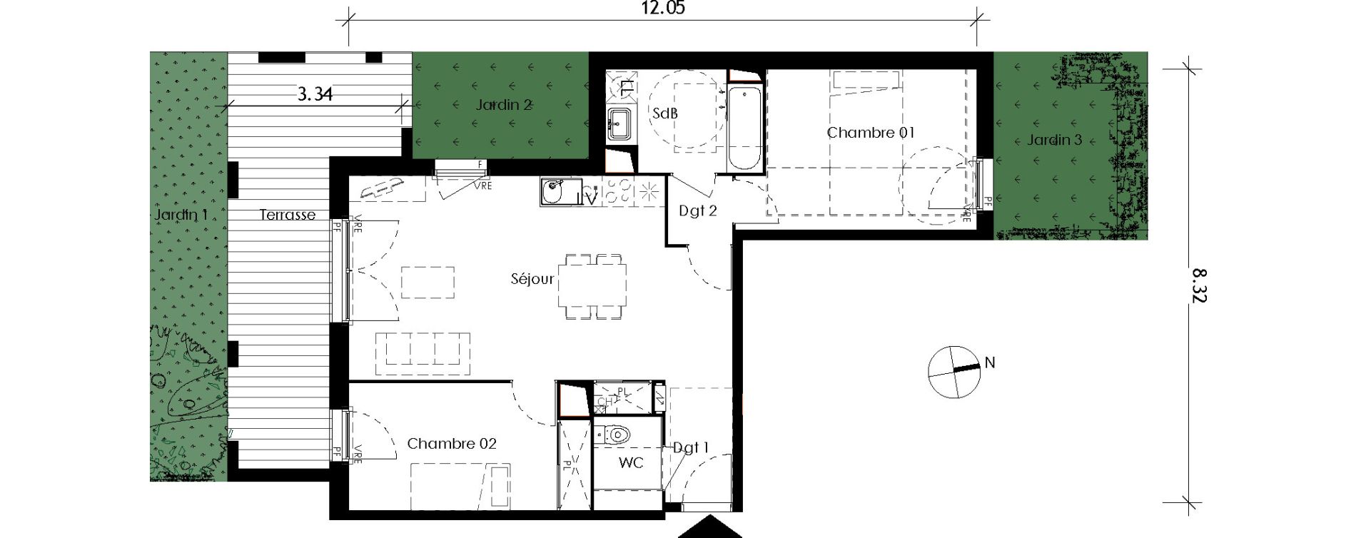 Appartement T3 de 64,50 m2 &agrave; Toulouse Cote pavee