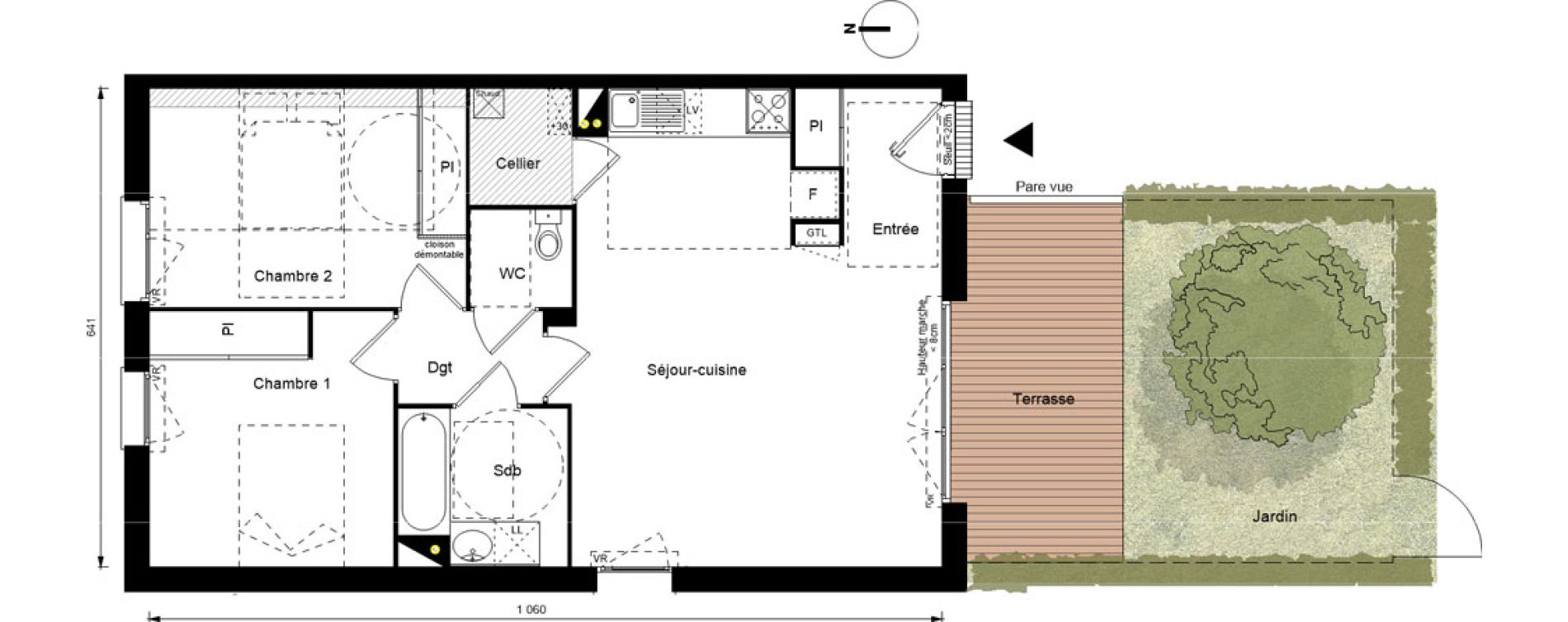 Appartement T3 de 65,80 m2 &agrave; Toulouse Lardenne