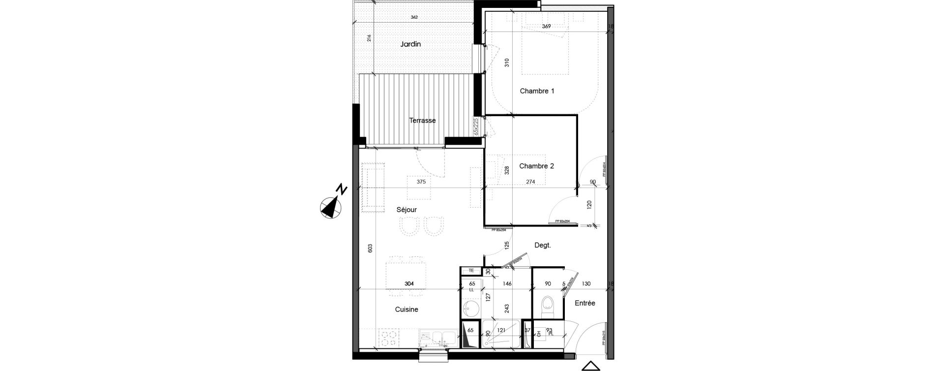 Appartement T3 de 58,20 m2 &agrave; Toulouse Lardenne
