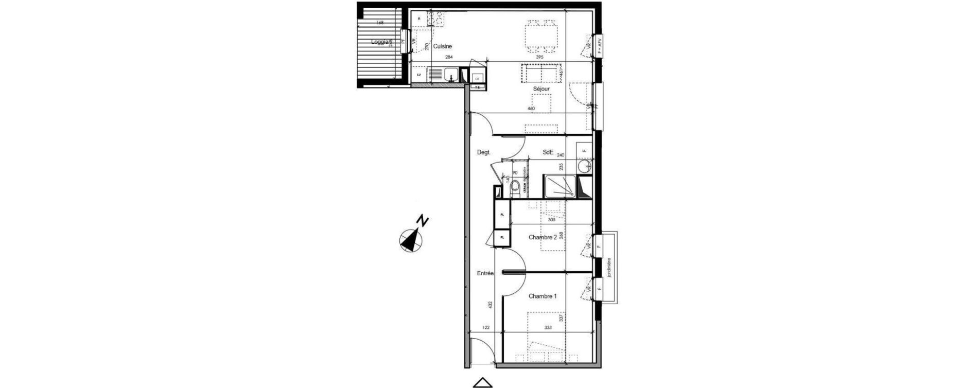Appartement T3 de 63,65 m2 &agrave; Toulouse Lardenne