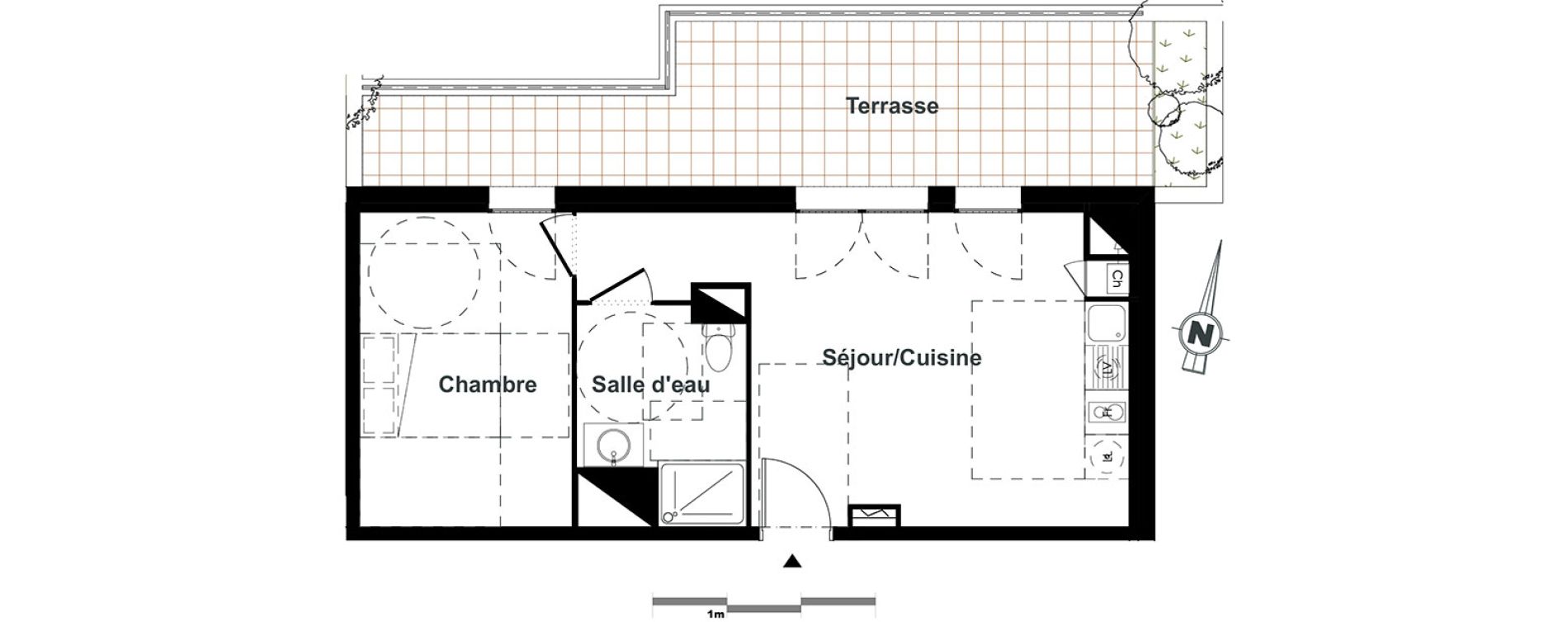 Appartement T2 de 41,72 m2 &agrave; Toulouse Purpan